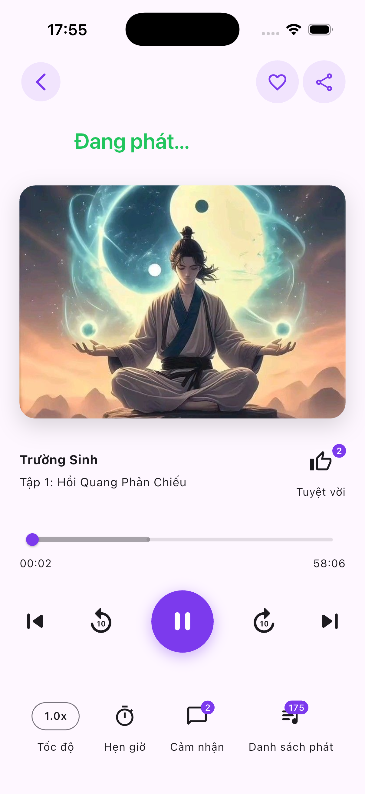 Màn hình đang phát truyện