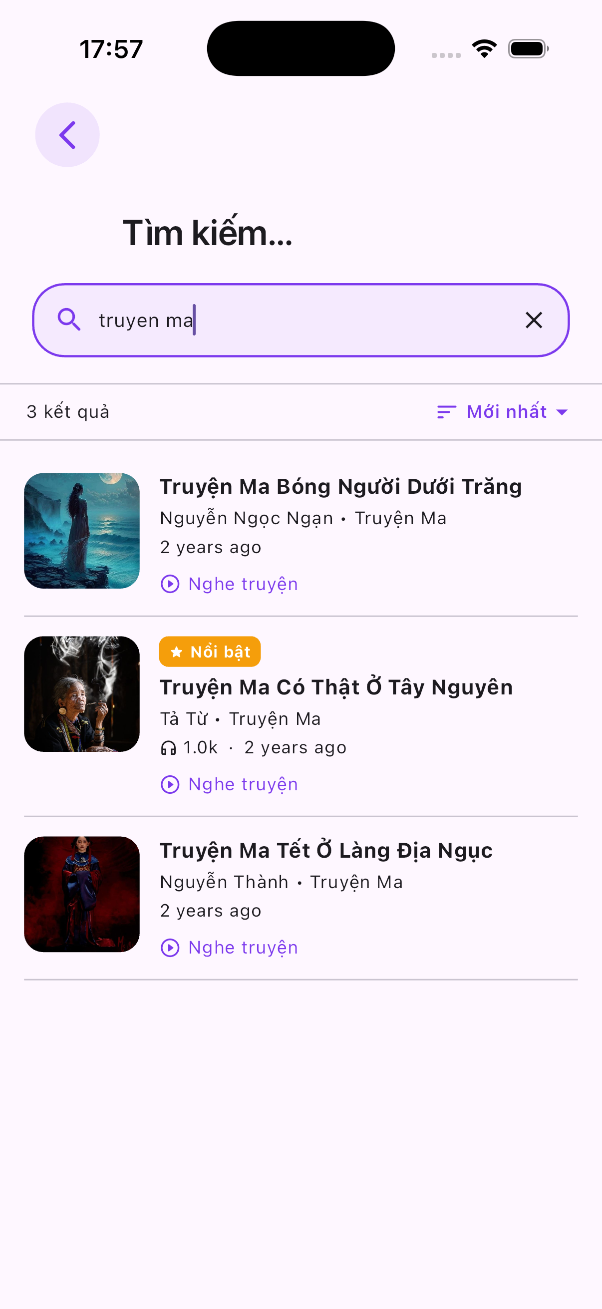 Màn hình tìm kiếm